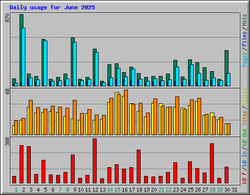 Daily usage for June 2025