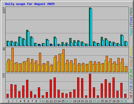 Daily usage for August 2025