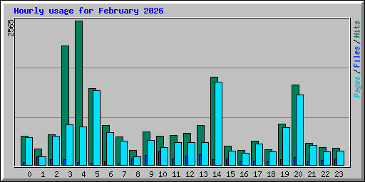 Hourly usage for February 2026
